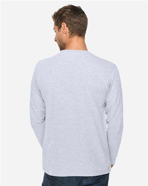Lane Seven LS15009 Unisex Heavyweight Long Sleeve Tee - Heather Grey - model back