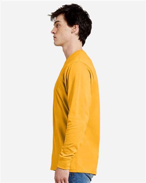 Lane Seven LS15009 Unisex Heavyweight Long Sleeve Tee - Mustard - model side