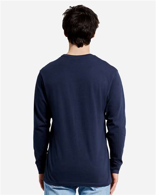 Lane Seven LS15009 Unisex Heavyweight Long Sleeve Tee - Navy - model back