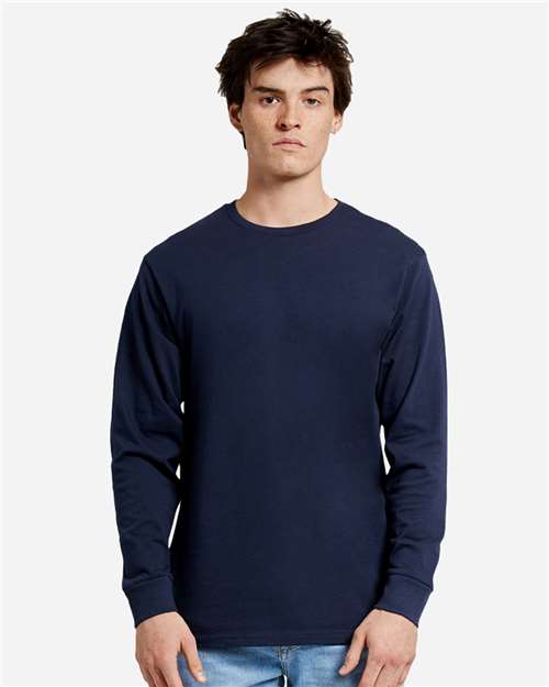 Lane Seven LS15009 Unisex Heavyweight Long Sleeve Tee - Navy - model front