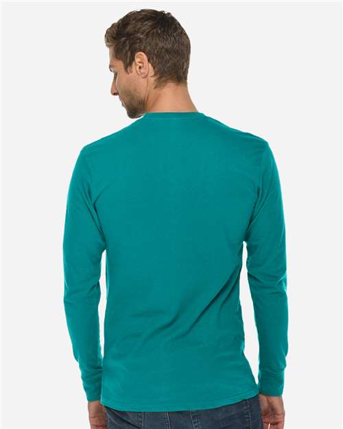 Lane Seven LS15009 Unisex Heavyweight Long Sleeve Tee - Teal - model back
