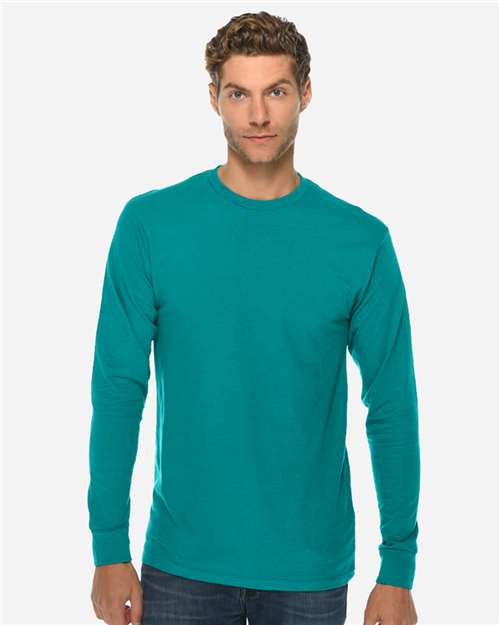 Lane Seven LS15009 Unisex Heavyweight Long Sleeve Tee - Teal - model front