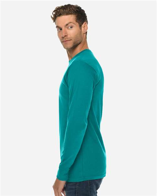 Lane Seven LS15009 Unisex Heavyweight Long Sleeve Tee - Teal - model side