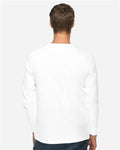 Lane Seven LS15009 Unisex Heavyweight Long Sleeve Tee - White - model back