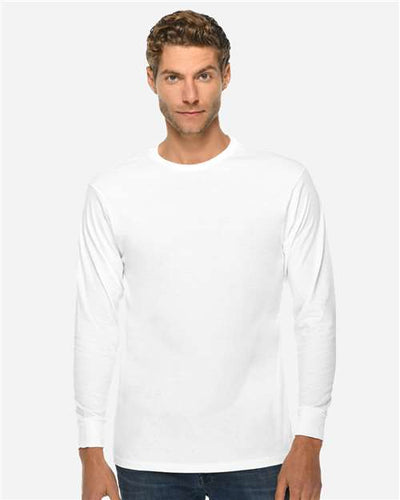 Lane Seven LS15009 Unisex Heavyweight Long Sleeve Tee - White - model front