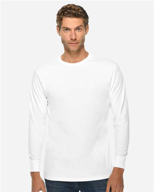 Lane Seven LS15009 Unisex Heavyweight Long Sleeve Tee - White - model front