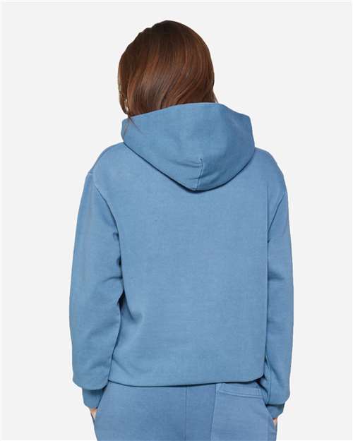 Lane Seven LS16001 Unisex Urban Hoodie Sweatshirt - Pigment Pebble Blue - model back