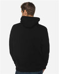 Lane Seven LS19001 Unisex Heavyweight Hoodie Sweatshirt - Black - model back