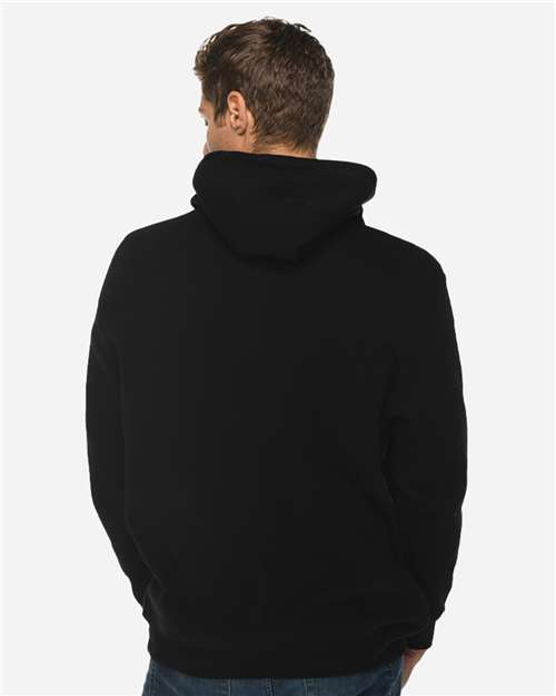 Lane Seven LS19001 Unisex Heavyweight Hoodie Sweatshirt - Black - model back