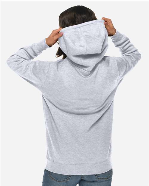 Lane Seven LS19001 Unisex Heavyweight Hoodie Sweatshirt - Heather Grey - model back