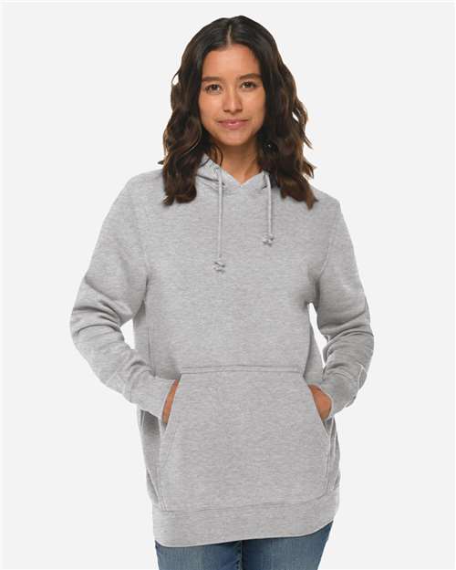 Lane Seven LS19001 Unisex Heavyweight Hoodie Sweatshirt - Heather Grey - model front