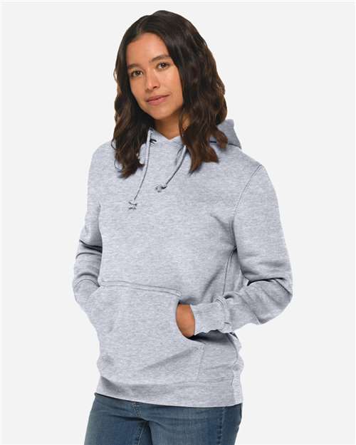 Lane Seven LS19001 Unisex Heavyweight Hoodie Sweatshirt - Heather Grey - model side