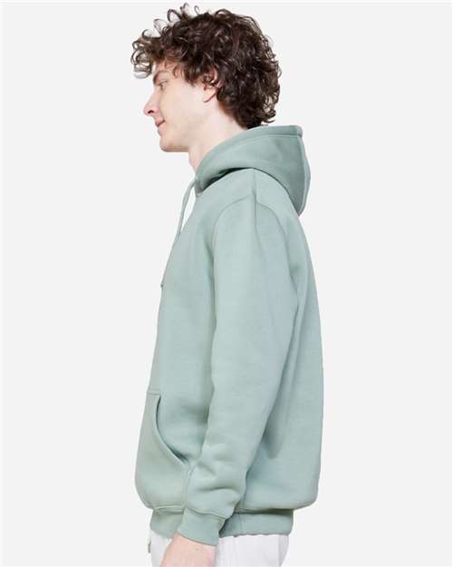 Lane Seven LS19001 Unisex Heavyweight Hoodie Sweatshirt - Sage - model side