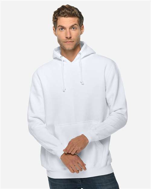 Lane Seven LS19001 Unisex Heavyweight Hoodie Sweatshirt - White - model front