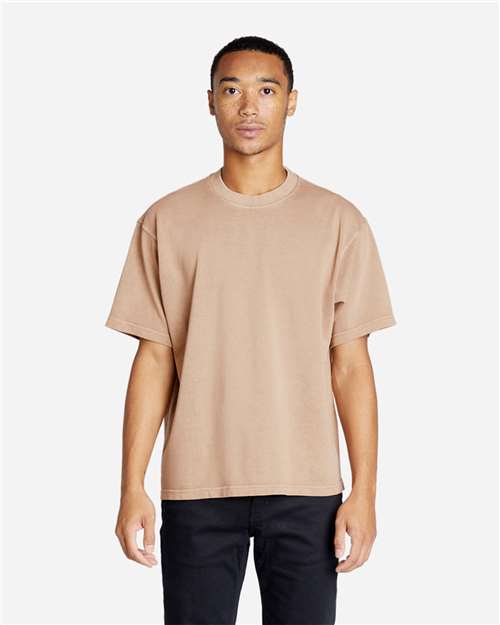Lane Seven LS16005 Unisex Urban Heavyweight Tee - Pigment Burro - model front