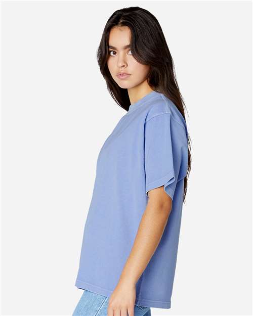 Lane Seven LS16005 Unisex Urban Heavyweight Tee - Pigment Grape Ice - model side