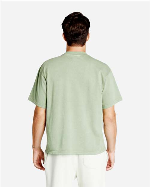 Lane Seven LS16005 Unisex Urban Heavyweight Tee - Pigment Oil Green - model back