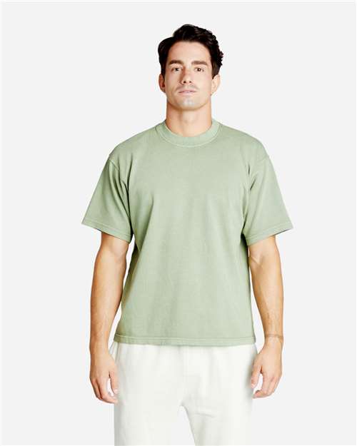 Lane Seven LS16005 Unisex Urban Heavyweight Tee - Pigment Oil Green - model front