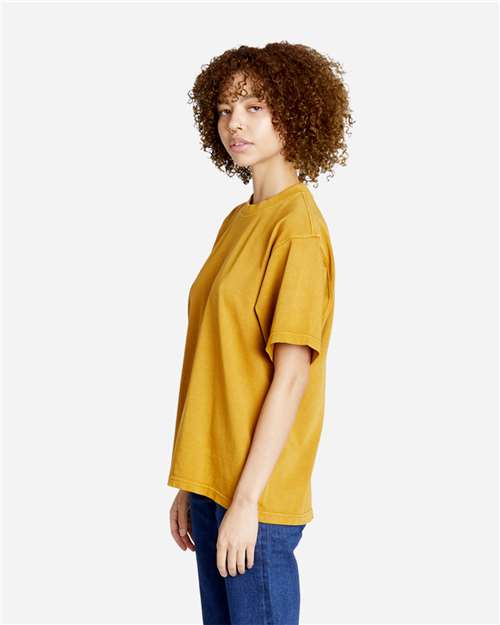 Lane Seven LS16005 Unisex Urban Heavyweight Tee - Pigment Peanut Butter - model side