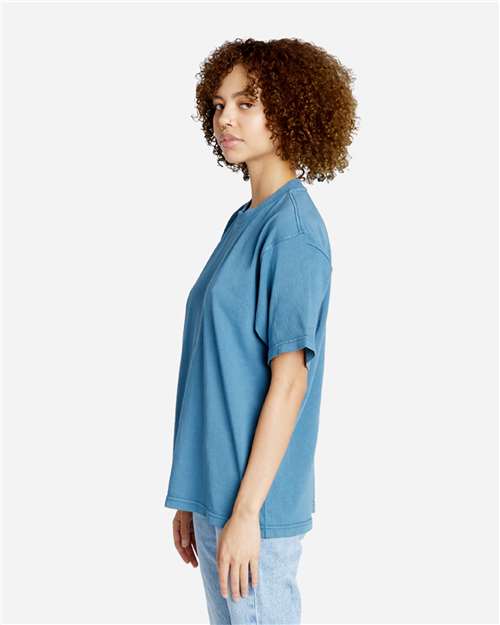 Lane Seven LS16005 Unisex Urban Heavyweight Tee - Pigment Pebble Blue - model side
