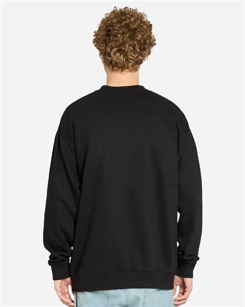 Lane Seven LS16004 Unisex Urban Crewneck Sweatshirt - Black - model back