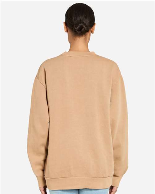 Lane Seven LS16004 Unisex Urban Crewneck Sweatshirt - Pigment Burro - model back