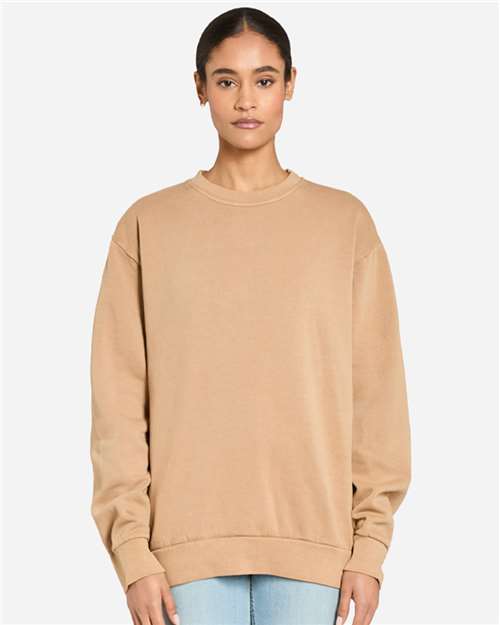 Lane Seven LS16004 Unisex Urban Crewneck Sweatshirt - Pigment Burro - model front