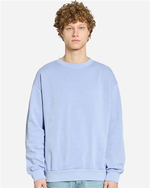 Lane Seven LS16004 Unisex Urban Crewneck Sweatshirt - Pigment Grape Ice - model front