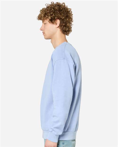 Lane Seven LS16004 Unisex Urban Crewneck Sweatshirt - Pigment Grape Ice - model side