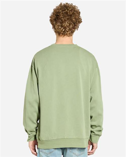 Lane Seven LS16004 Unisex Urban Crewneck Sweatshirt - Pigment Oil Green - model back