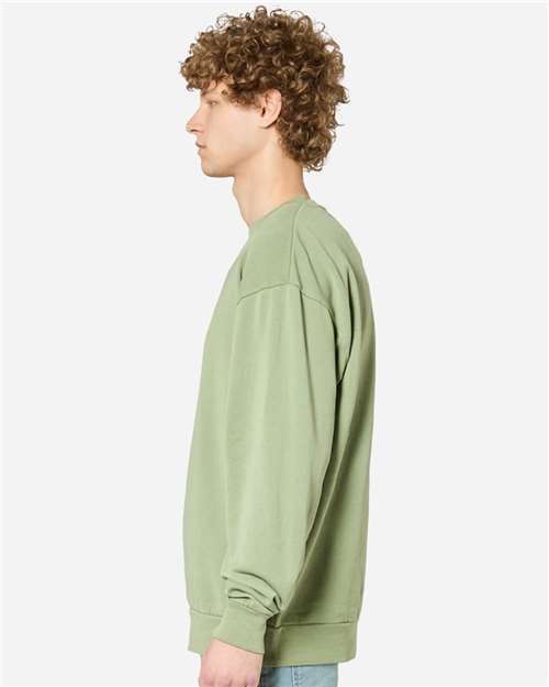 Lane Seven LS16004 Unisex Urban Crewneck Sweatshirt - Pigment Oil Green - model side