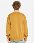 Lane Seven LS16004 Unisex Urban Crewneck Sweatshirt - Pigment Peanut Butter - model back