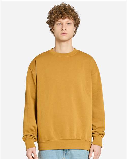 Lane Seven LS16004 Unisex Urban Crewneck Sweatshirt - Pigment Peanut Butter - model front