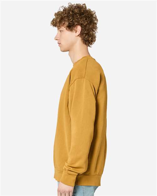 Lane Seven LS16004 Unisex Urban Crewneck Sweatshirt - Pigment Peanut Butter - model side