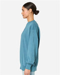 Lane Seven LS16004 Unisex Urban Crewneck Sweatshirt - Pigment Pebble Blue - model side