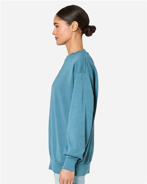 Lane Seven LS16004 Unisex Urban Crewneck Sweatshirt - Pigment Pebble Blue - model side