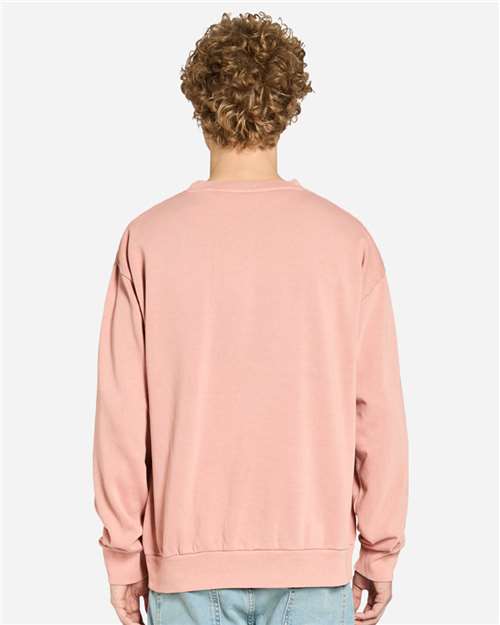 Lane Seven LS16004 Unisex Urban Crewneck Sweatshirt - Pigment Salmon - model back