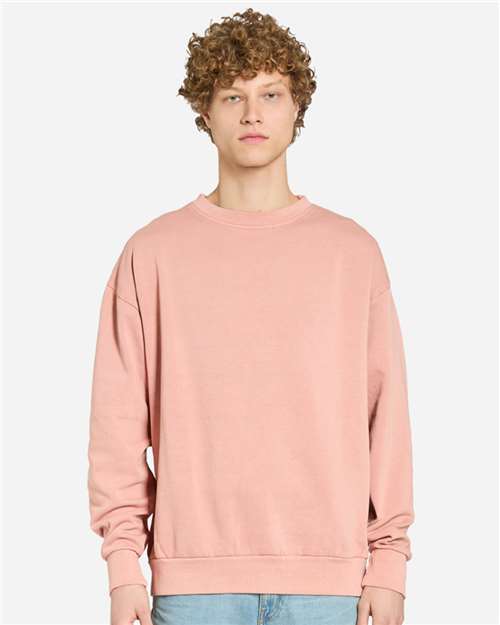 Lane Seven LS16004 Unisex Urban Crewneck Sweatshirt - Pigment Salmon - model front
