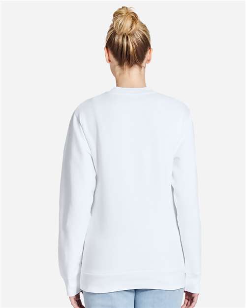 Lane Seven LS16004 Unisex Urban Crewneck Sweatshirt - White - model back