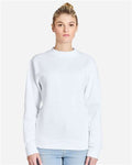 Lane Seven LS16004 Unisex Urban Crewneck Sweatshirt - White - model front