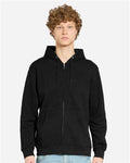 Lane Seven LS14003 Unisex Premium Full-Zip Hoodie Sweatshirt - Black - model front