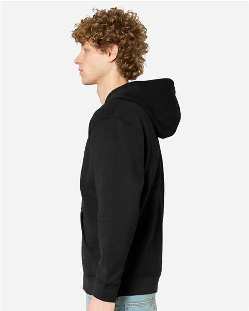Lane Seven LS14003 Unisex Premium Full-Zip Hoodie Sweatshirt - Black - model side