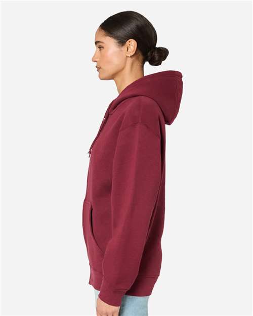 Lane Seven LS14003 Unisex Premium Full-Zip Hoodie Sweatshirt - Burgundy - model side
