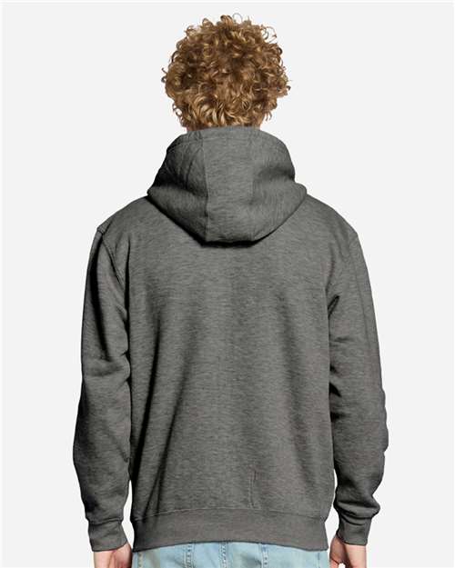 Lane Seven LS14003 Unisex Premium Full-Zip Hoodie Sweatshirt - Charcoal Heather - model back