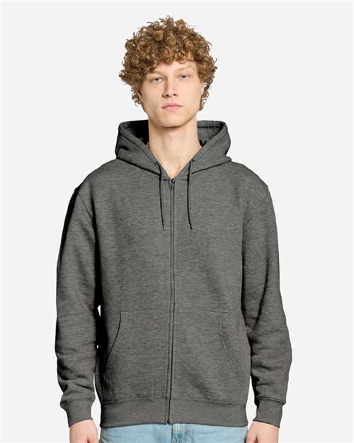 Lane Seven LS14003 Unisex Premium Full-Zip Hoodie Sweatshirt - Charcoal Heather - model front