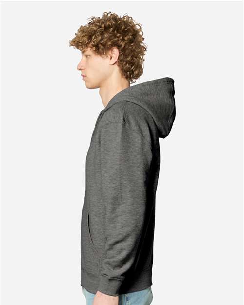 Lane Seven LS14003 Unisex Premium Full-Zip Hoodie Sweatshirt - Charcoal Heather - model side