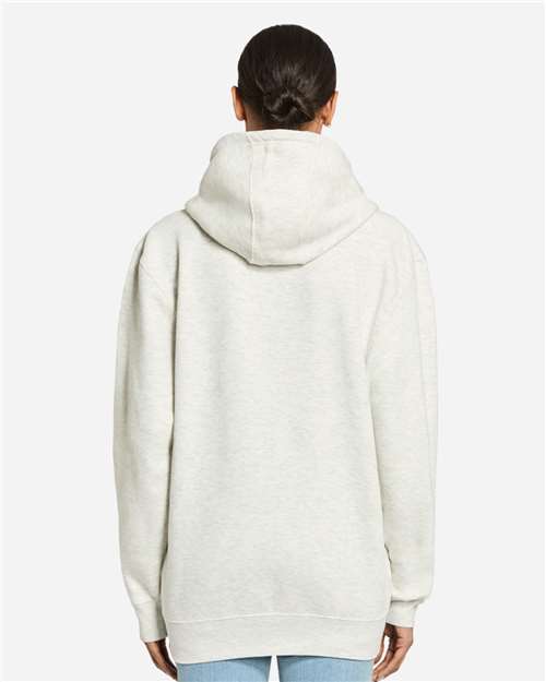 Lane Seven LS14003 Unisex Premium Full-Zip Hoodie Sweatshirt - Oatmeal Heather - model back