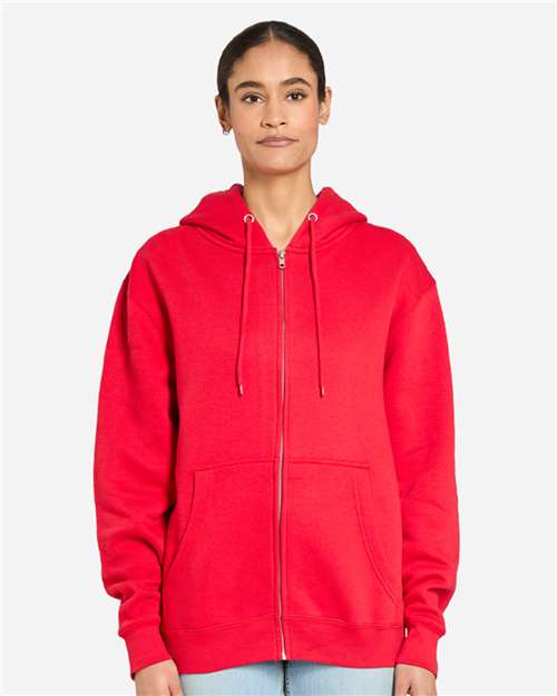 Lane Seven LS14003 Unisex Premium Full-Zip Hoodie Sweatshirt - Red - model front