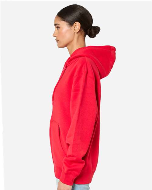 Lane Seven LS14003 Unisex Premium Full-Zip Hoodie Sweatshirt - Red - model side