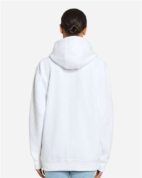 Lane Seven LS14003 Unisex Premium Full-Zip Hoodie Sweatshirt - White - model back